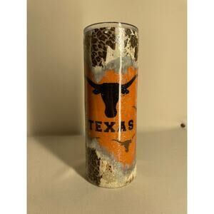 Handcrafted Austin Texas Longhorns Football Tumbler Custom Painted Skinny 20oz